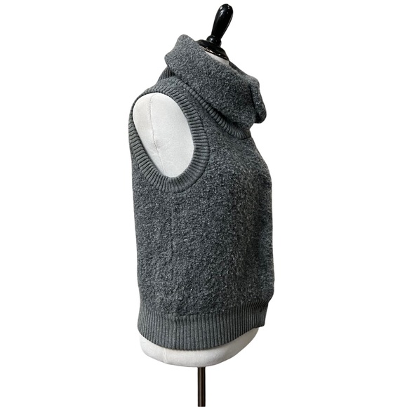 Gap Alpaca Wool Vest Snap Up Collar Boucle Look Medium - Picture 7 of 8